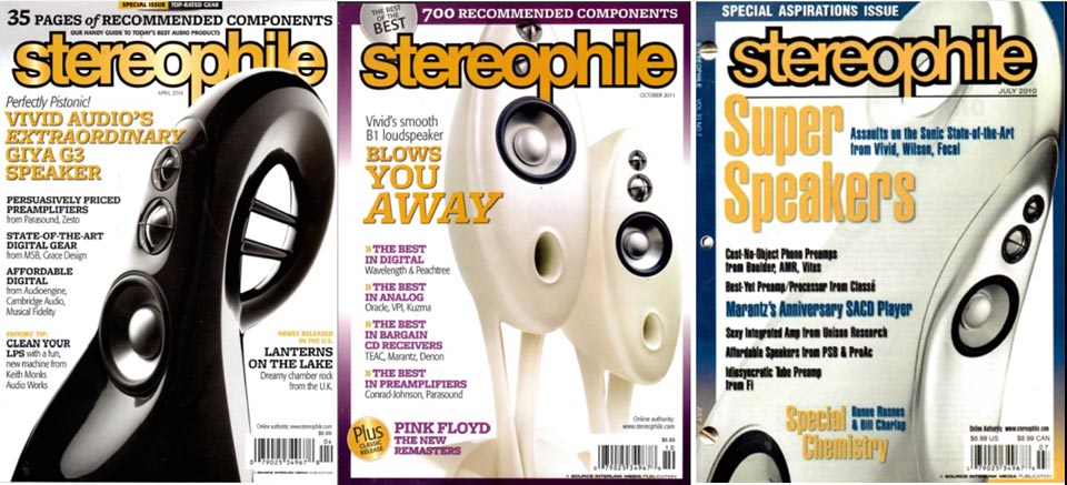 3 times Stereophile Magazine covers