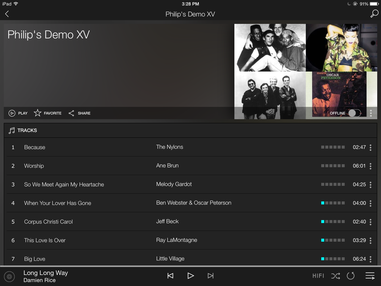 Tidal ipad Philips Demo Playlist