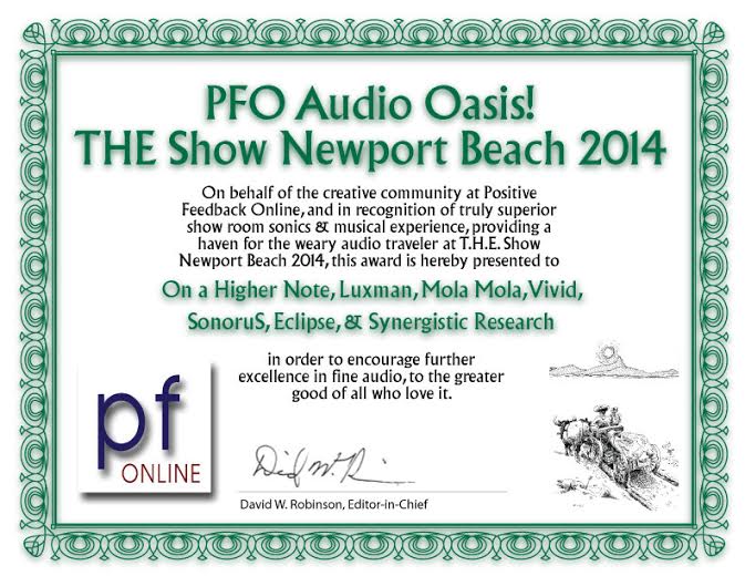 PFO THESHOW2014 Luxman Mola Mola SonoruS Eclipse SynergisticResearch