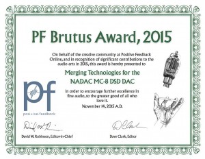 PFO Brutus Award 2015 for MERGING+NADAC