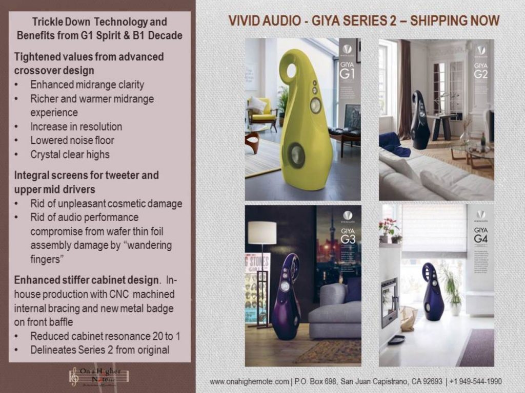 Vivid Audio GIYA Series 2 Shipping Now